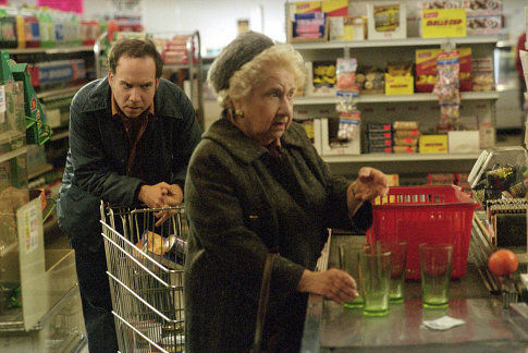 Harvey (Giamatti) waits for Old Jewish Lady (Sylvia Kauders). Photo: Fine Line/HBO