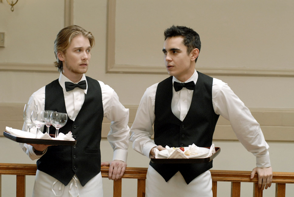 Lou Taylor Pucci, left, & Max Minghella in BRIEF INTERVIEWS WITH HIDEOUS MEN (Photo: Jojo Whilden)