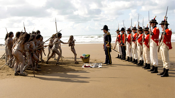 Charles Darwin meeting the people of Tierra de Fuego (Photo: Newmarket Films)
