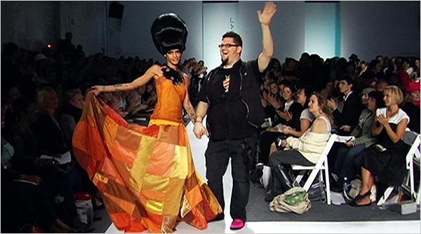 Jay McCarroll with the model Omahyra (Photo: Regent Releasing)