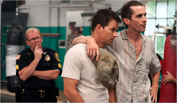 From left, Mickey O�Keefe, Mark Wahlberg & Christian Bale in THE FIGHTER (Photo: Jojo Whilden/Paramount Pictures)