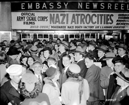A post-war newsreel screening
Photo: Shadow Distribution