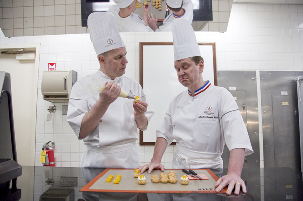 Chefs Jacquy Pfeiffer, left, & S�bastien Canonne in KINGS OF PASTRY (Photo: Paul Strabbing)