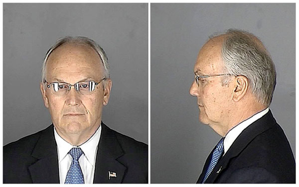 Senator Larry Craig's mugshot from OUTRAGE (Photo: Magnolia Pictures)