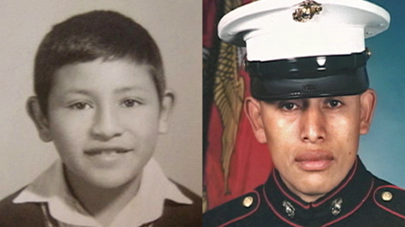 Jos� Antonio Guti�rrez, as a boy and an American Marine
Photo: Atopia