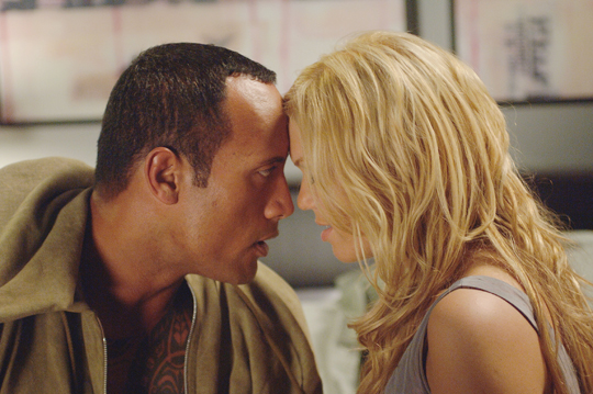 Dwayne Johnson as Boxer Santaros
Mandy Moore as Madeline Frost Santaros
Photo: Samuel Goldwyn Films