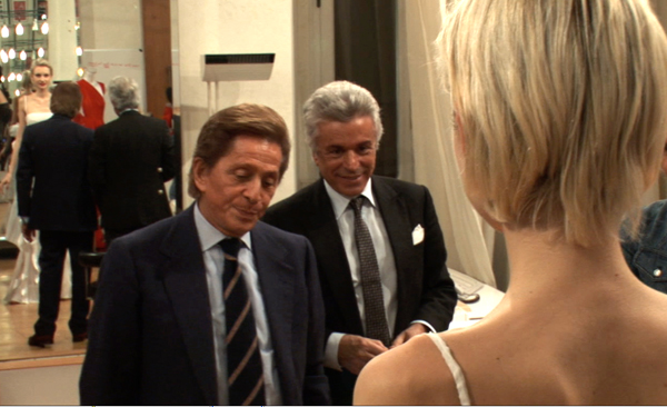 Fashion designer Valentino Garavani (left), with Giancarlo Giammetti (Photo: Acolyte Films)