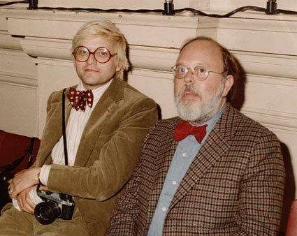 David Hockney (L) with curator
Henry Geldzahler
Photo: David Hockney