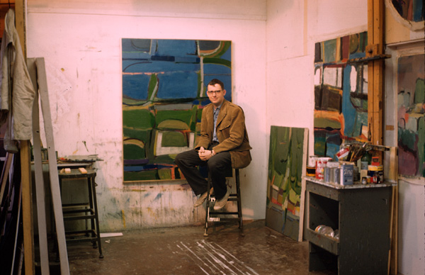 George Woodman in his studio, Italy 1960 (Photo: Courtesy Betty & George Woodman/Lorber Films)