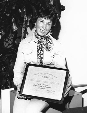 Zypora Spaisman with her Obie Award
Photo: Ben Spaisman